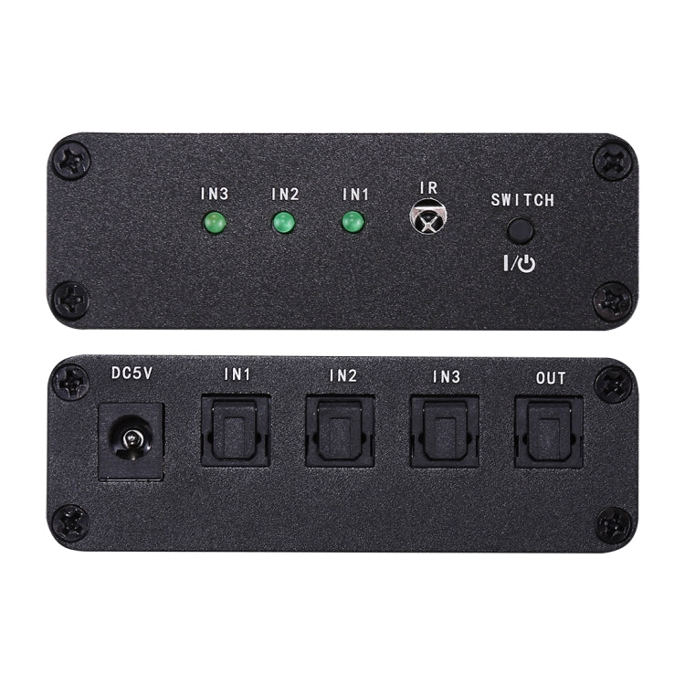 NK-3X1 Full HD SPDIF / Toslink Digital Optical Audio 3 x 1 Switcher Extender with IR Remote Controller