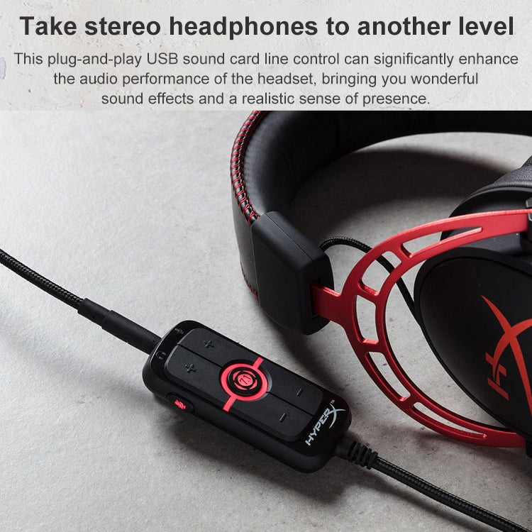 Kingston HyperX Amp USB Sound Card HX-USCCAMSS-BK AMP7.1 Wire Control Game Sound Card