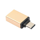 Aluminum Alloy USB-C / Type-C 3.1 Male to USB 3.0 Female Data / Charger Adapter, For Galaxy S8 & S8 + / LG G6 / Huawei P10 & P10 Plus / Xiaomi Mi 6 & Max 2 and other Smartphones(Gold)