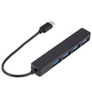 T-111 4 in 1 USB-C / Type-C to 4 USB Ports HUB Docking Station (Black)
