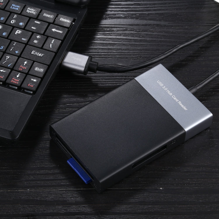 6 In 1 Multi-function Dual USB 3.0 + XQD + CF + TF + SD Card Reader