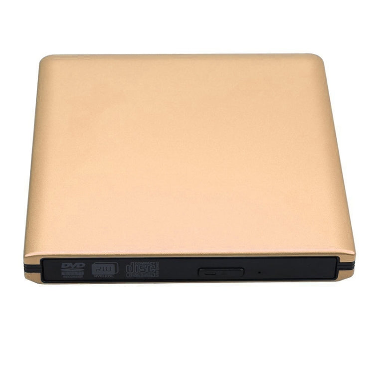 Aluminum Alloy External DVD Recorder USB3.0 Mobile External Desktop Laptop Optical Drive (Gold)