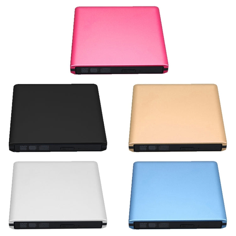 Aluminum Alloy External DVD Recorder USB3.0 Mobile External Desktop Laptop Optical Drive (Gold)