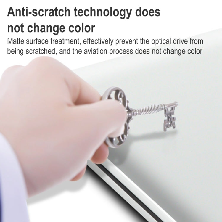 Aluminum Alloy External DVD Recorder USB3.0 Mobile External Desktop Laptop Optical Drive (Blue)