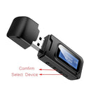 T11B 2 in 1 USB Bluetooth 5.0 Transmitter & Receiver Audio Adapter with LCD Screen(Black)