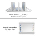 Universal Portable Aluminum Alloy Double Slot Width Adjustable Laptop Vertical Storage Stand Base(Silver)