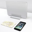 Universal Portable Aluminum Alloy Single Slot Width Adjustable Laptop Vertical Radiating Storage Stand Base(Black)