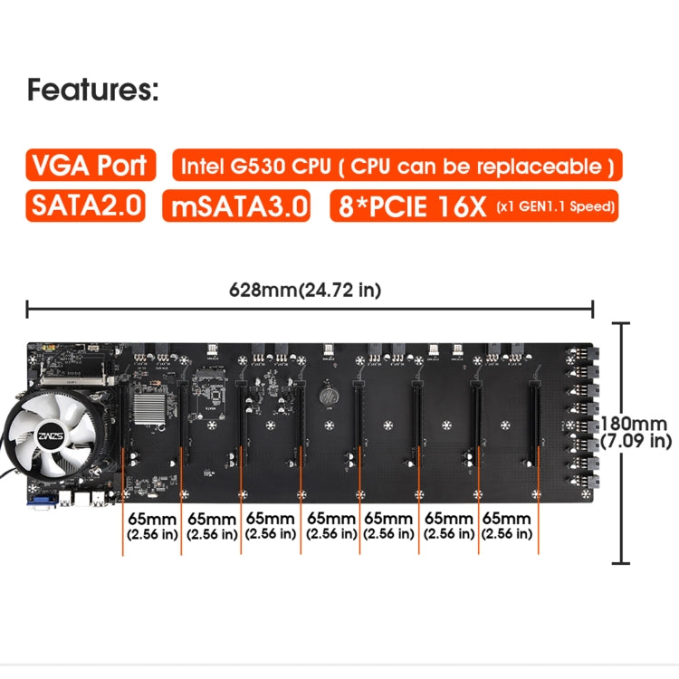 SZMZ ETH-B75 Professional Multi-slots Motherboard with Fan