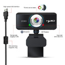 HXSJ S4 1080P Adjustable 180 Degree HD Manual Focus Video Webcam PC Camera with Microphone(Black)