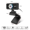 HXSJ S4 1080P Adjustable 180 Degree HD Manual Focus Video Webcam PC Camera with Microphone(Black)