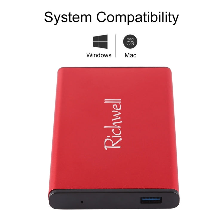 Richwell SATA R2-SATA-500GB 500GB 2.5 inch USB3.0 Super Speed Interface Mobile Hard Disk Drive(Red)