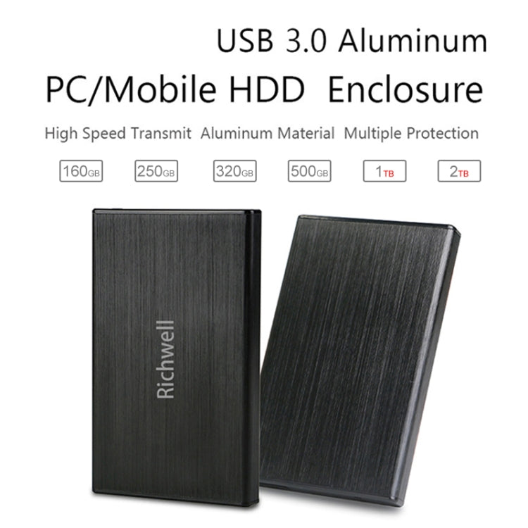 Richwell SATA R23-SATA-250GB 250GB 2.5 inch USB3.0 Interface Mobile Hard Disk Drive(Black)