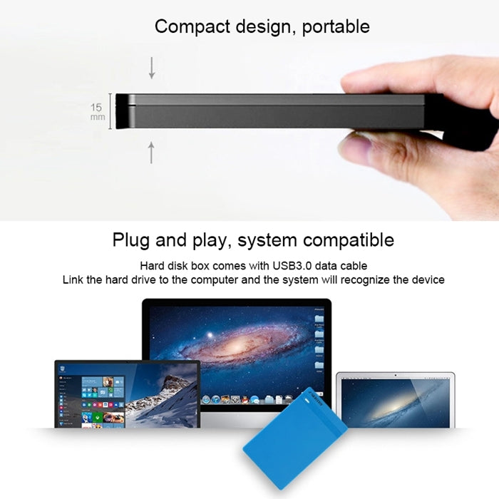 SEATAY HD213 Tool Free Screwless SATA 2.5 inch USB 3.0 Interface HDD Enclosure, The Maximum Support Capacity: 2TB(White)