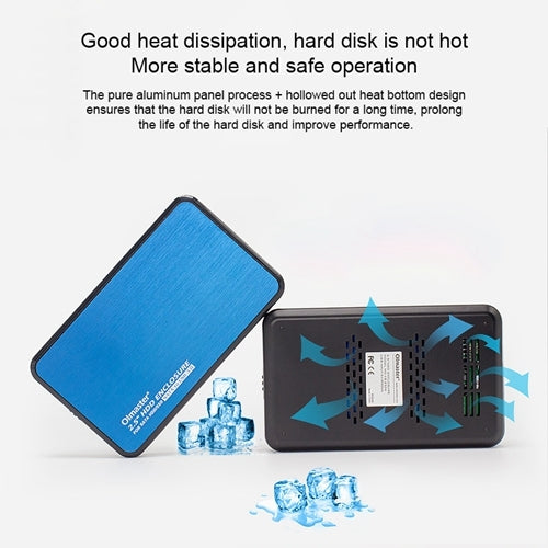 OImaster EB-2506U3 SATA USB 3.0 Interface HDD Enclosure for Laptops, Support Thickness: 7.0-12.5mm (Blue)