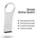 eekoo 16GB USB 2.0 Waterproof Shockproof Metal Ring Shape U Disk Flash Memory Card (Silver)