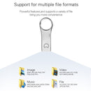 eekoo 16GB USB 2.0 Waterproof Shockproof Metal Ring Shape U Disk Flash Memory Card (Silver)