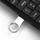 eekoo 16GB USB 2.0 Waterproof Shockproof Metal Ring Shape U Disk Flash Memory Card (Silver)