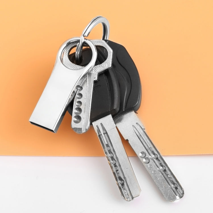 eekoo 16GB USB 2.0 Waterproof Shockproof Metal Ring Shape U Disk Flash Memory Card (Silver)