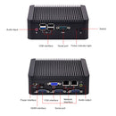Fanless Mini Industrial Control PC with 4 USB Ports & RS-232 COM Port, 8GB RAM, Intel Celeron N2920 2.0GHz Quard Core, Support Bluetooth 4.0 & 2.4G / 5.0G Dual-band WiFi(Black)