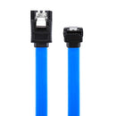 26AWG SATA III 7 Pin Female Straight to 7 Pin Female Elbow Data Cable Extension Cable for HDD / SSD, Total Length: about 50cm(Blue)