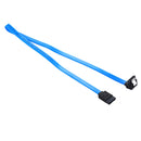 26AWG SATA III 7 Pin Female Straight to 7 Pin Female Elbow Data Cable Extension Cable for HDD / SSD, Total Length: about 50cm(Blue)