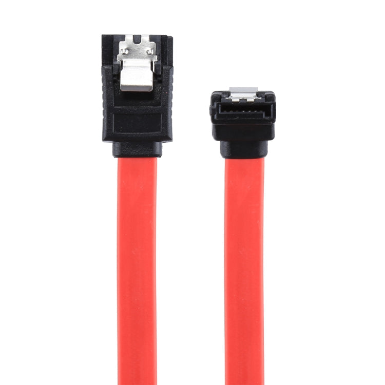 26AWG SATA III 7 Pin Female Straight to 7 Pin Female Elbow Data Cable Extension Cable for HDD / SSD, Total Length: about 50cm(Red)