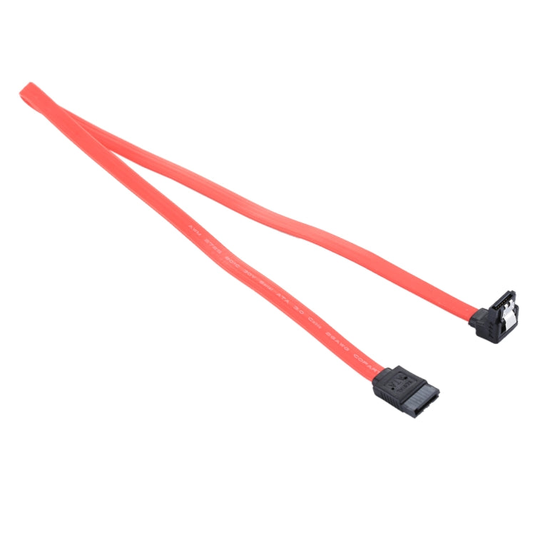 26AWG SATA III 7 Pin Female Straight to 7 Pin Female Elbow Data Cable Extension Cable for HDD / SSD, Total Length: about 50cm(Red)
