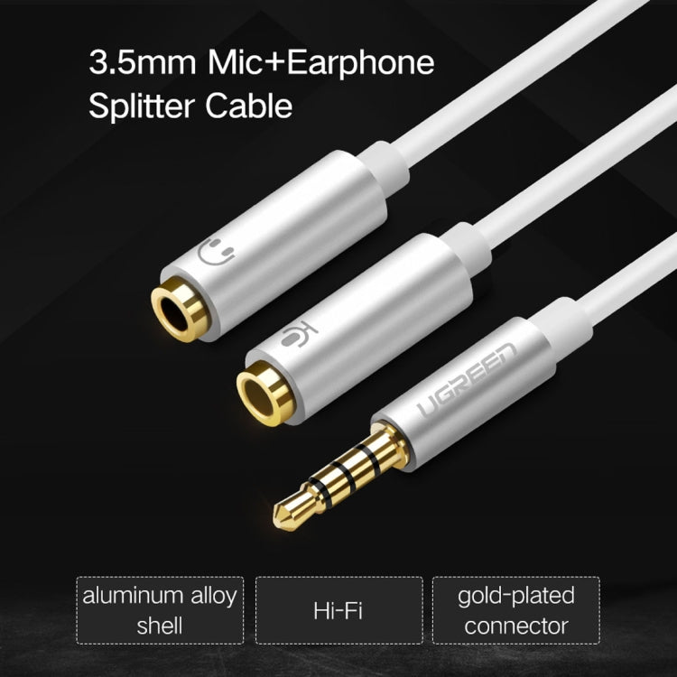 Ugreen 3.5mm Male to 2 x 3.5mm Female Audio Connector Adapter Cable 2 in 1 Microphone + Earphone Splitter Cable Converter