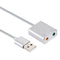 Aluminum Alloy Shell External USB Virtual 7.1 Channel Sound Card with 13cm Cable for PC Laptop (Silver)