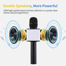 SDRD SD-08 Double Speakers High Sound Quality Handheld KTV Karaoke Recording Bluetooth Wireless Condenser Microphone(Black)