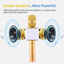 SDRD SD-08 Double Speakers High Sound Quality Handheld KTV Karaoke Recording Bluetooth Wireless Condenser Microphone(Gold)