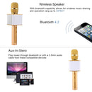 SDRD SD-08 Double Speakers High Sound Quality Handheld KTV Karaoke Recording Bluetooth Wireless Condenser Microphone(Gold)