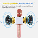 SDRD SD-08 Double Speakers High Sound Quality Handheld KTV Karaoke Recording Bluetooth Wireless Condenser Microphone(Rose Gold)