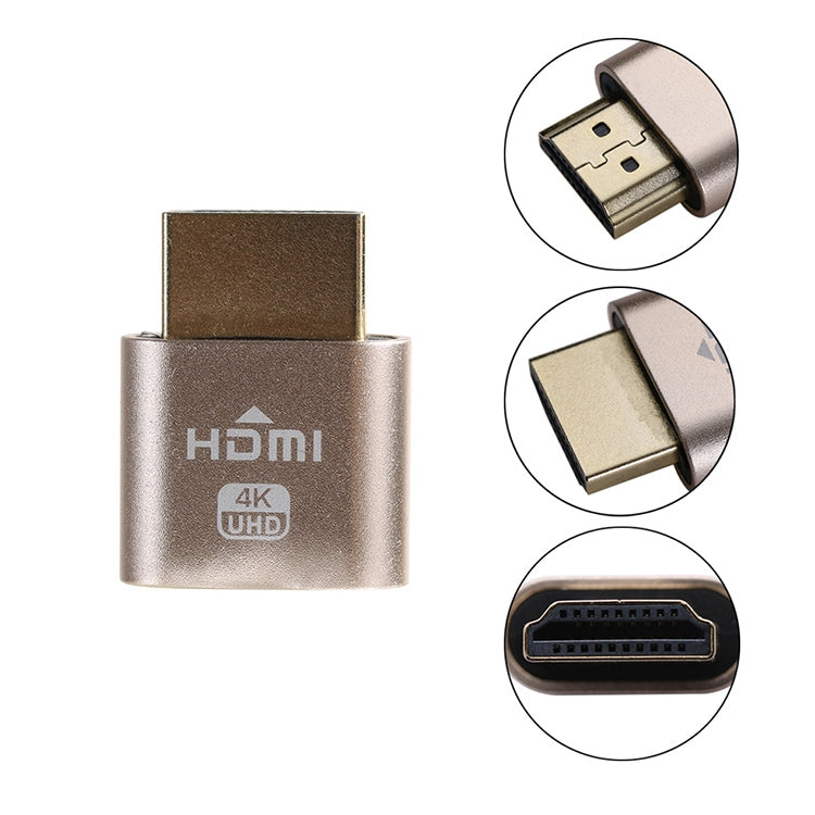 VGA Virtual Display Adapter HDMI 1.4 DDC EDID Dummy Plug Headless Display Emulator (Gold)