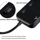 High Speed 4 x USB 3.0 to USB-C / Type-C HUB with Switch (Black)