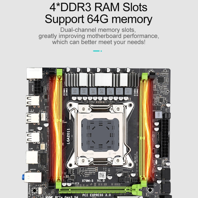 JINGSHA X79M-S2.0 64G Four Channel DDR3 Computer Motherboard