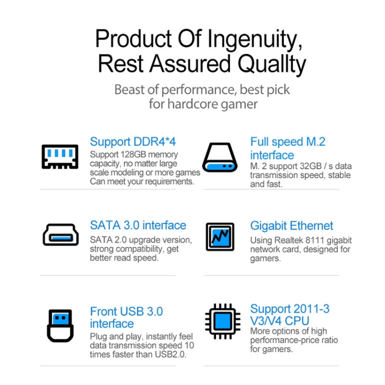 JINGSHA X99M-H 128G Four Channel DDR4 Computer Motherboard