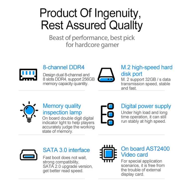 JINGSHA X99 Dual 256G Eight Channel DDR4 Computer Motherboard