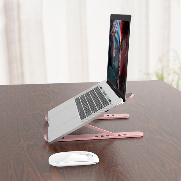 Laptop Stand Desktop Raise Bracket Cooling Base Lifting Holder Foldable (Pink)