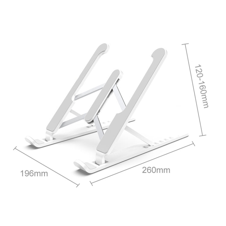 Laptop Stand Desktop Raise Bracket Cooling Base Lifting Holder Foldable (White)