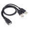 USB Female to 2 USB Male Cable, Length: About 30cm
