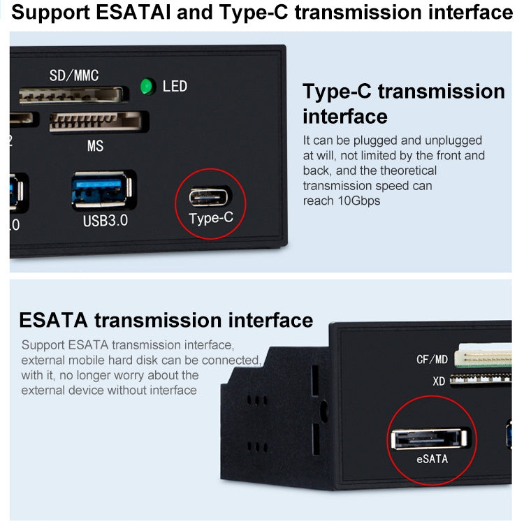 STW-3125 11 in 1 Multi-function USB 3.0 Computer Case Front Panel