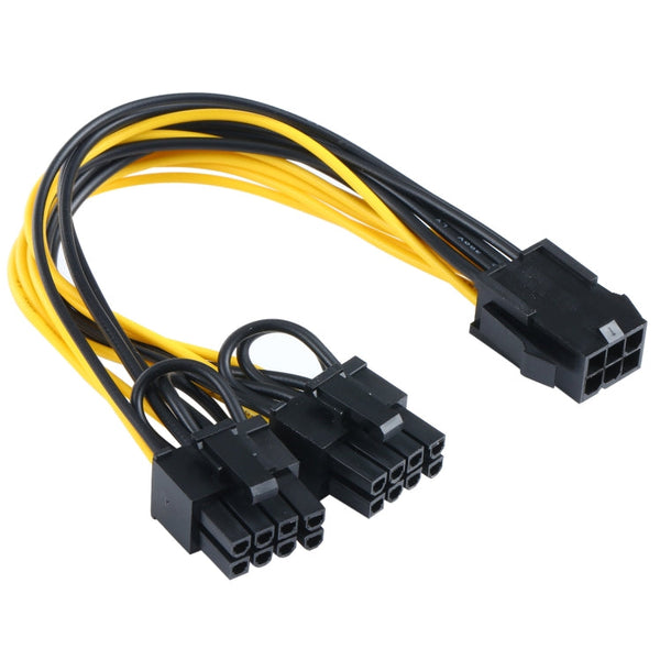 6 Pin to Dual PCI-E PCIe 8 Pin (6+2Pin) Power Cable