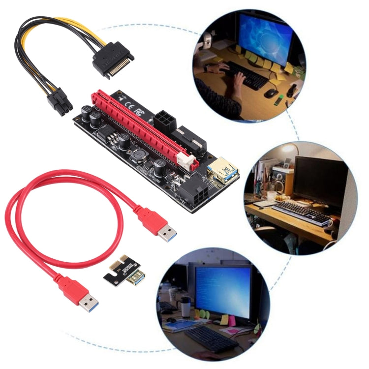 009S Riser Card PCI Express 1X to 16X Extender USB 3.0 PCI-E Adapter Graphics Extension Cable for GPU Miner Mining