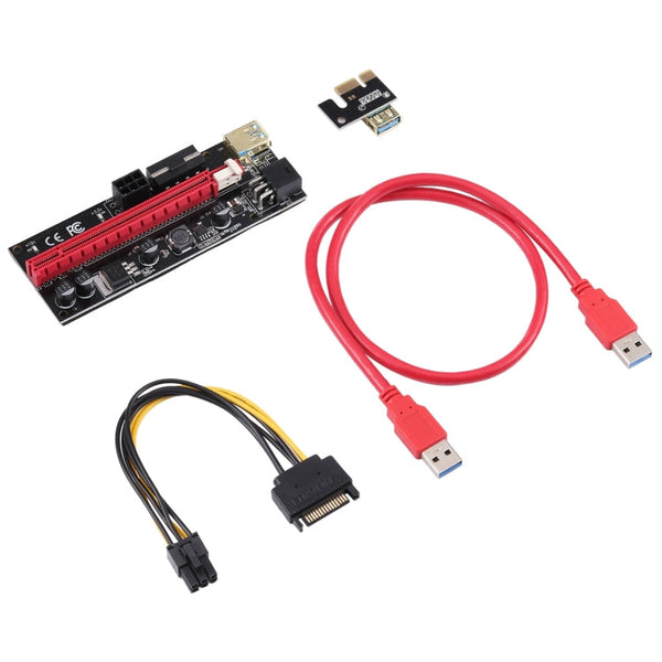 009S Riser Card PCI Express 1X to 16X Extender USB 3.0 PCI-E Adapter Graphics Extension Cable for GPU Miner Mining