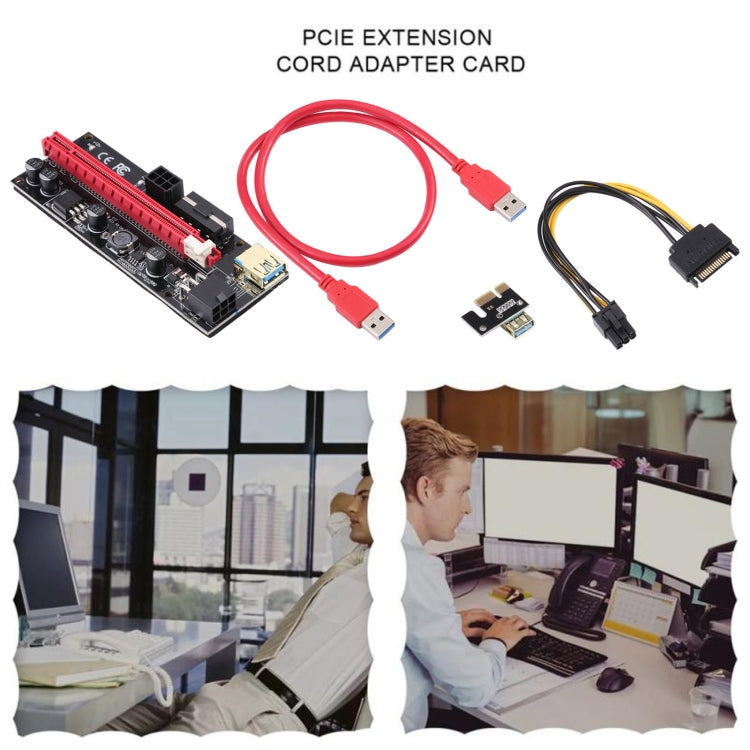 009S Riser Card PCI Express 1X to 16X Extender USB 3.0 PCI-E Adapter Graphics Extension Cable for GPU Miner Mining