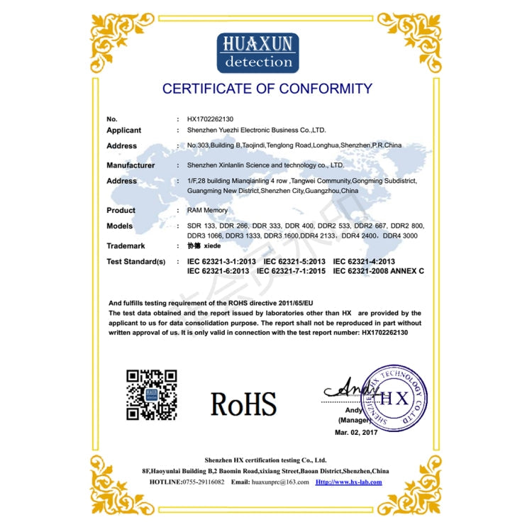 XIEDE DDR3 1600MHz 2GB 12800 Frequency Memory RAM Module Double Sided Particles for Laptop