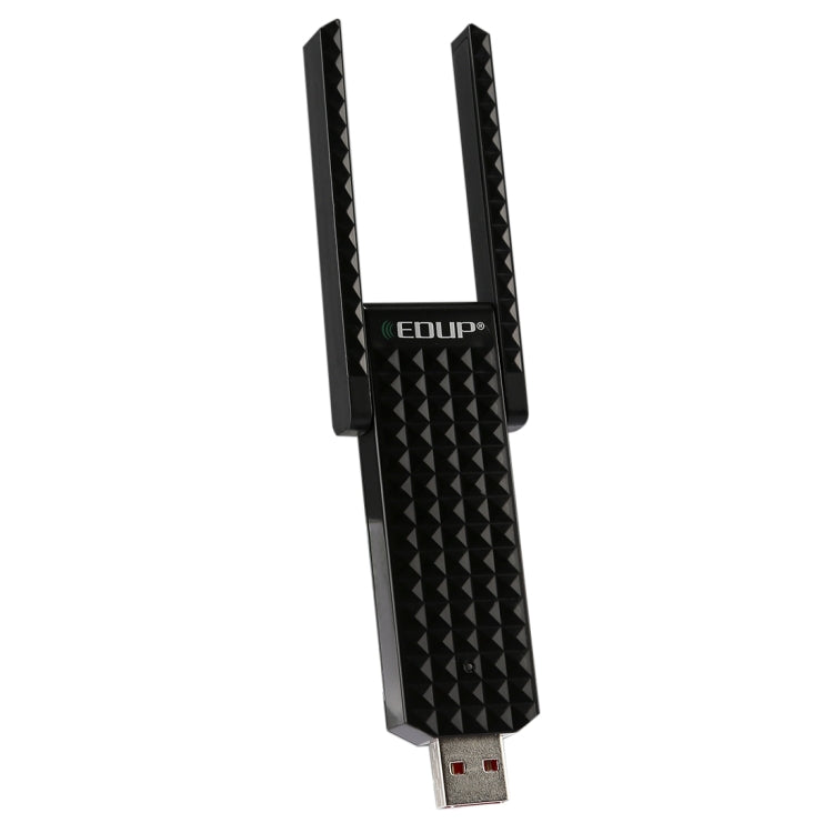 EDUP EP-AC1631 600Mbps Dual Band 11AC USB Wireless Adapter WiFi Network Card with 2 Antennas & Base for Laptop / PC (Black)
