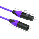 XRL Male to Female Microphone Mixer Audio Cable, Length: 5m (Purple)