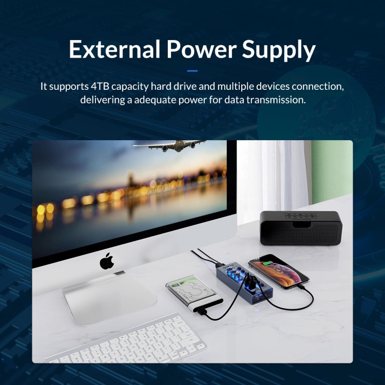 ORICO AT2U3-13AB-GY-BP 13 Ports USB 3.0 HUB with Individual Switches & Blue LED Indicator, AU Plug